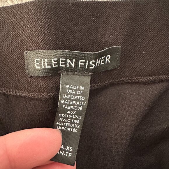 Eileen Fisher Black Cuffed Pull On Pants XS Slacks Trousers - Picture 3 of 6